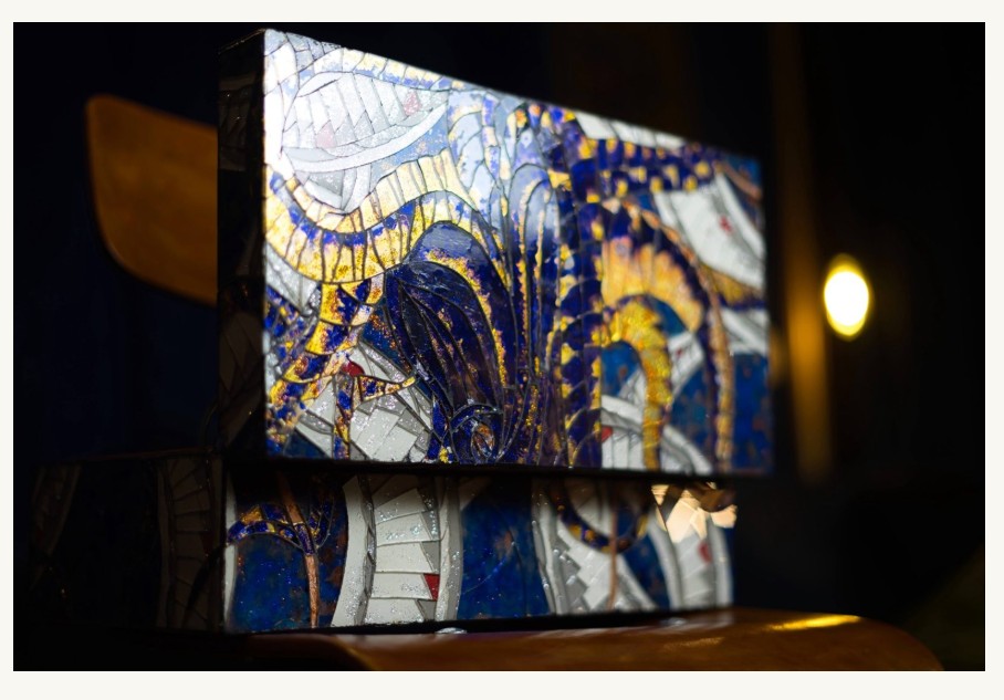 Poulpe doré — Marqueterie de verre Norbert Alali Artiste